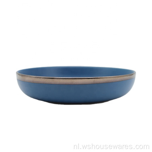 Noordse retro -steengoed diep bord Dish Ceramic